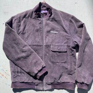 Men's Alltimers Jacket Purple Jeremih M Cord Retro Full Zip Bomber Street Logo